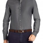 Camisa casual lisa (slim fit) de BOSS